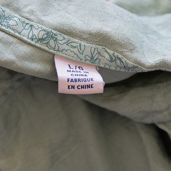 Tommy Bahama Men's Silk Green Aloha Button-down shirt size L - Picture 2 of 5